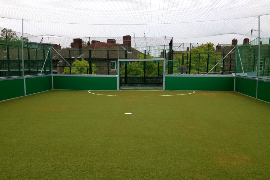 Rooftop mini soccer at the Oval, London, UK First Rooftop